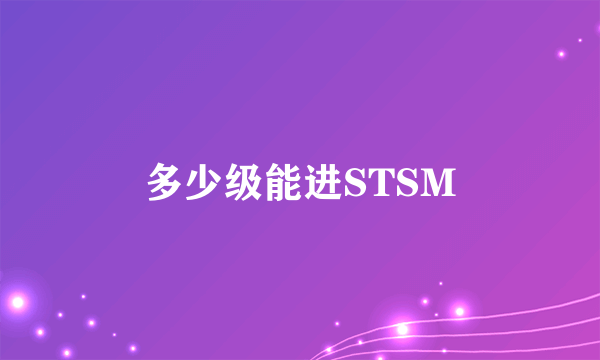 多少级能进STSM