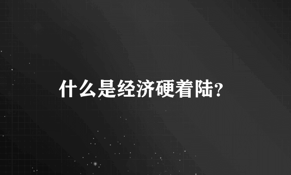 什么是经济硬着陆？