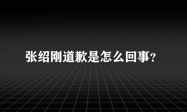 张绍刚道歉是怎么回事？