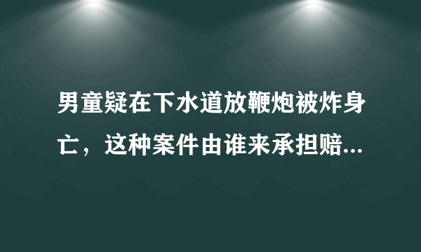 男童疑在下水道放鞭炮被炸身亡，这种案件由谁来承担赔偿责任？