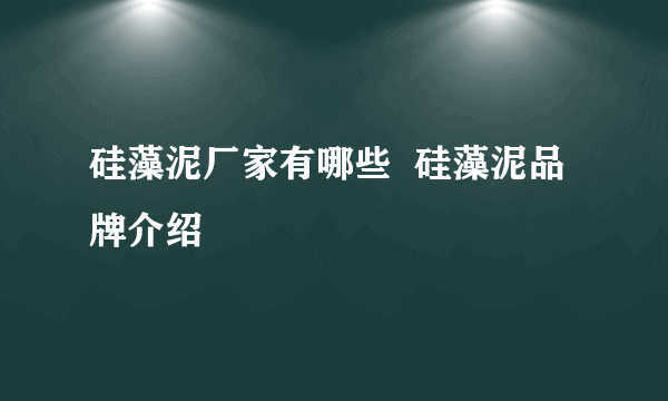 硅藻泥厂家有哪些  硅藻泥品牌介绍