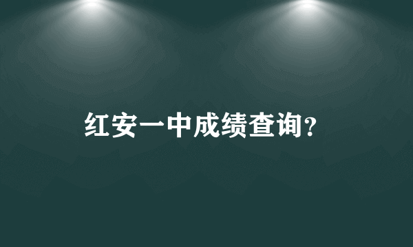 红安一中成绩查询？