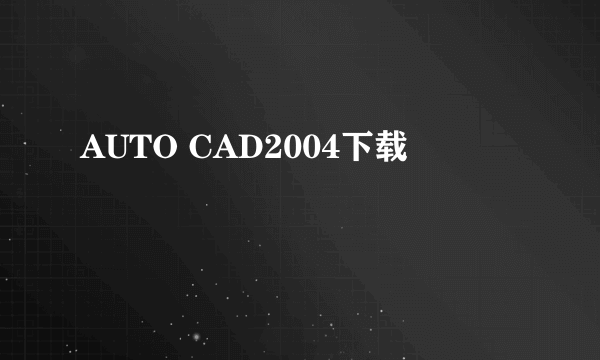 AUTO CAD2004下载