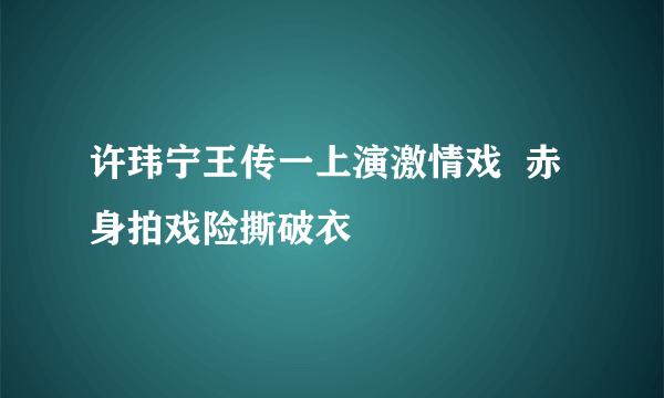 许玮宁王传一上演激情戏  赤身拍戏险撕破衣