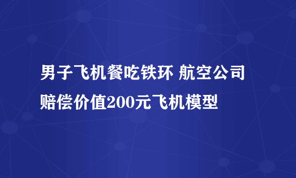 男子飞机餐吃铁环 航空公司赔偿价值200元飞机模型