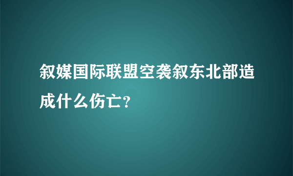 叙媒国际联盟空袭叙东北部造成什么伤亡？