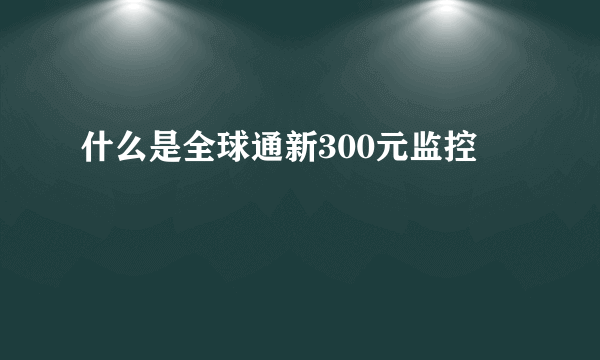 什么是全球通新300元监控