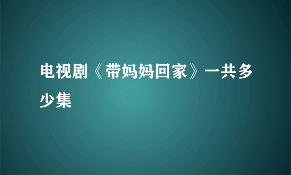 电视剧《带妈妈回家》一共多少集