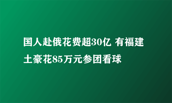 国人赴俄花费超30亿 有福建土豪花85万元参团看球