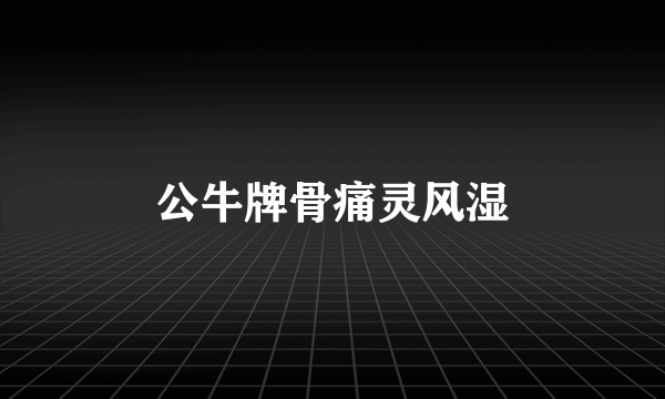 公牛牌骨痛灵风湿