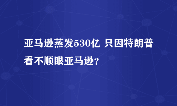 亚马逊蒸发530亿 只因特朗普看不顺眼亚马逊？