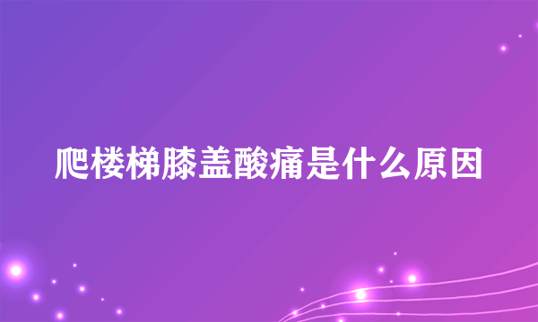 爬楼梯膝盖酸痛是什么原因