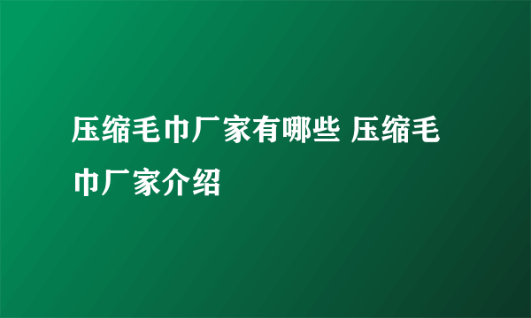 压缩毛巾厂家有哪些 压缩毛巾厂家介绍