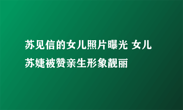 苏见信的女儿照片曝光 女儿苏婕被赞亲生形象靓丽