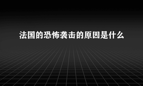 法国的恐怖袭击的原因是什么