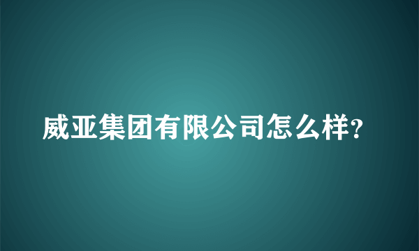 威亚集团有限公司怎么样？