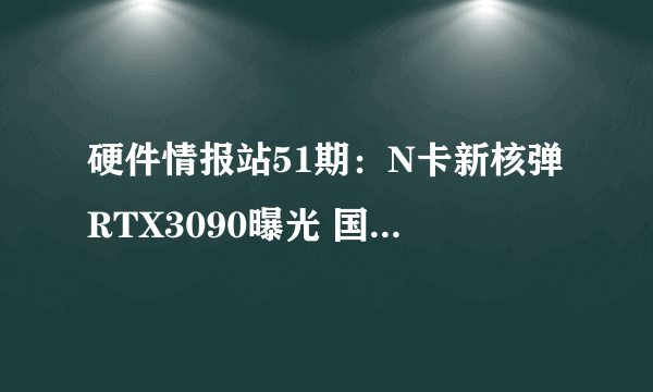 硬件情报站51期：N卡新核弹RTX3090曝光 国产颗粒DDR4内存上市