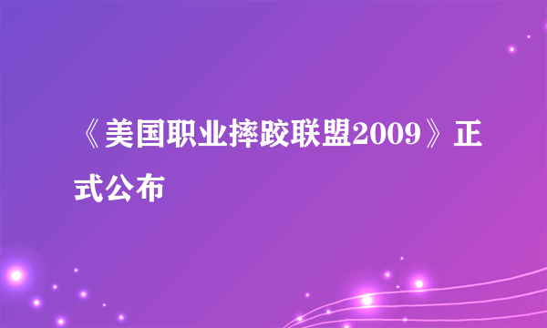 《美国职业摔跤联盟2009》正式公布