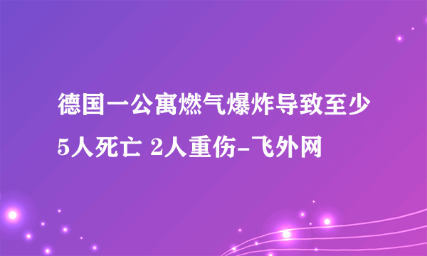 德国一公寓燃气爆炸导致至少5人死亡 2人重伤-飞外网