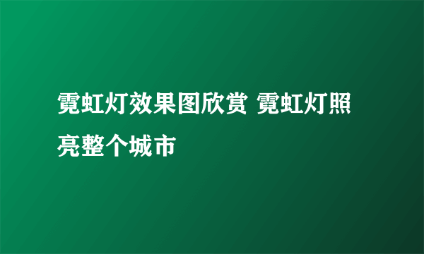 霓虹灯效果图欣赏 霓虹灯照亮整个城市