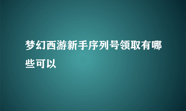 梦幻西游新手序列号领取有哪些可以