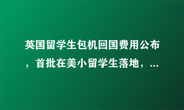 英国留学生包机回国费用公布，首批在美小留学生落地，费用呢？