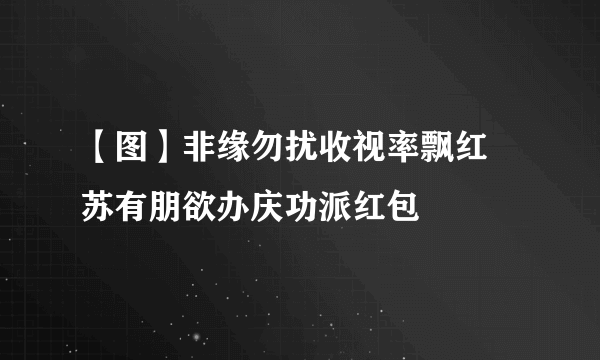 【图】非缘勿扰收视率飘红 苏有朋欲办庆功派红包