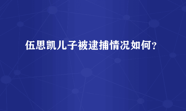 伍思凯儿子被逮捕情况如何？