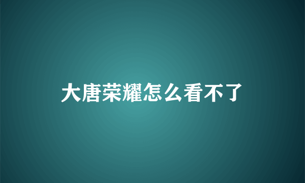 大唐荣耀怎么看不了