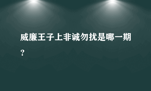 威廉王子上非诚勿扰是哪一期？