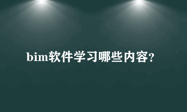 bim软件学习哪些内容？