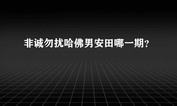 非诚勿扰哈佛男安田哪一期？