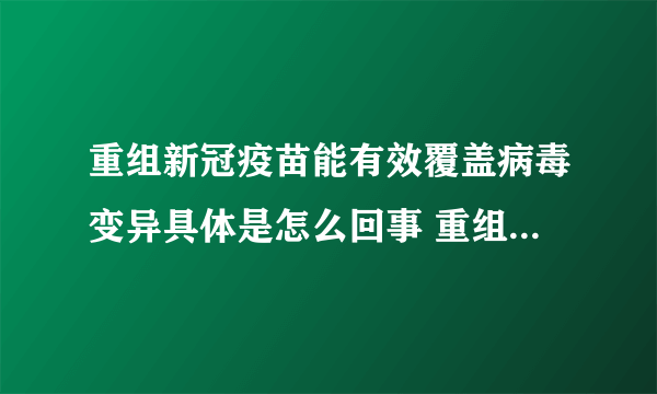 重组新冠疫苗能有效覆盖病毒变异具体是怎么回事 重组新冠疫苗的保护期是多久