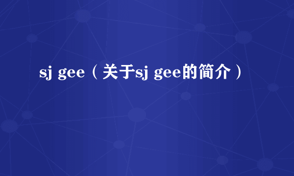 sj gee（关于sj gee的简介）