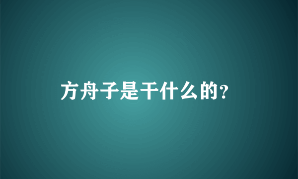 方舟子是干什么的？