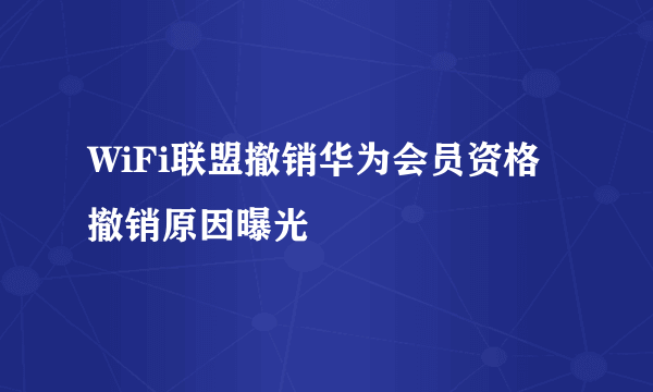 WiFi联盟撤销华为会员资格 撤销原因曝光