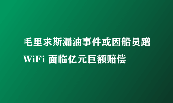 毛里求斯漏油事件或因船员蹭WiFi 面临亿元巨额赔偿