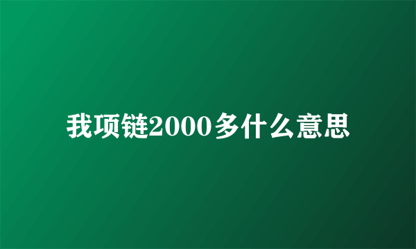 我项链2000多什么意思