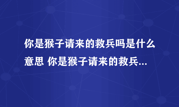 你是猴子请来的救兵吗是什么意思 你是猴子请来的救兵吗的意思