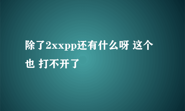 除了2xxpp还有什么呀 这个也 打不开了