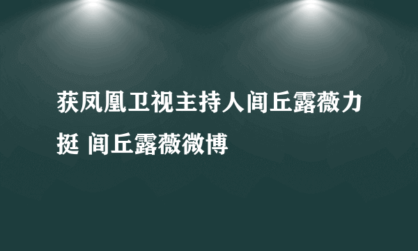 获凤凰卫视主持人闾丘露薇力挺 闾丘露薇微博