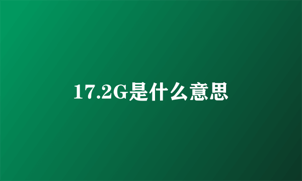 17.2G是什么意思