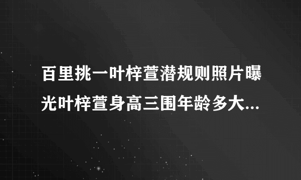 百里挑一叶梓萱潜规则照片曝光叶梓萱身高三围年龄多大_飞外网