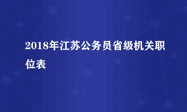 2018年江苏公务员省级机关职位表