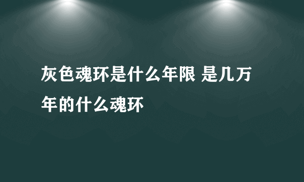 灰色魂环是什么年限 是几万年的什么魂环