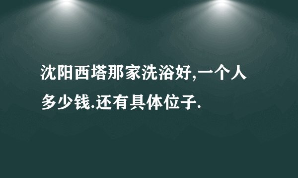 沈阳西塔那家洗浴好,一个人多少钱.还有具体位子.