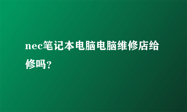 nec笔记本电脑电脑维修店给修吗？