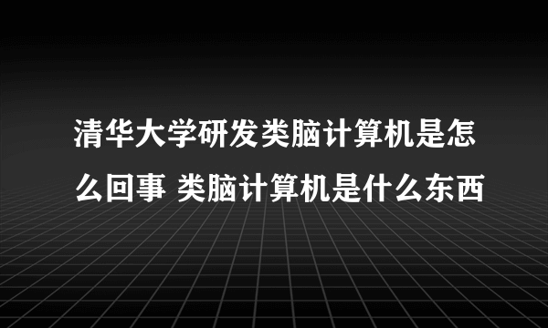 清华大学研发类脑计算机是怎么回事 类脑计算机是什么东西