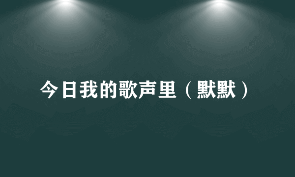 今日我的歌声里（默默）