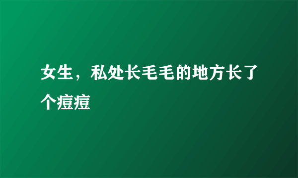 女生，私处长毛毛的地方长了个痘痘